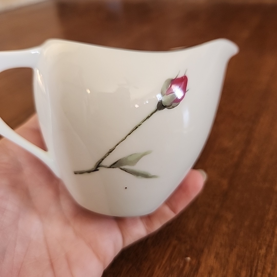 Sango Tea Rose Cream & Sugar Dish Set Fine China Porcelain Japan Vtg Floral EUC