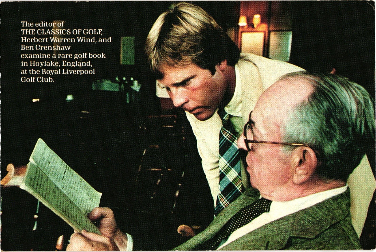 Herbert Warren Wind and Ben Crenshaw Classics of Golf Advert Postcard Unposted