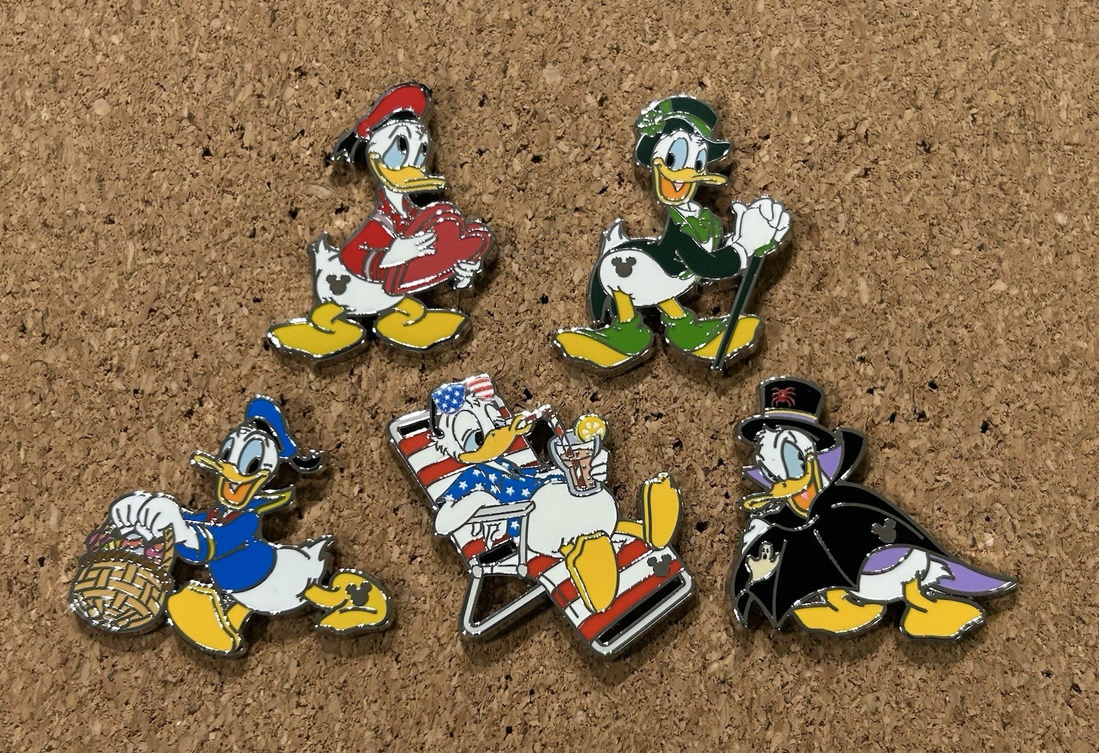 2025 Disney’s Donald Duck Seasons Hidden Disney Pin Set ~ Full set of 5!