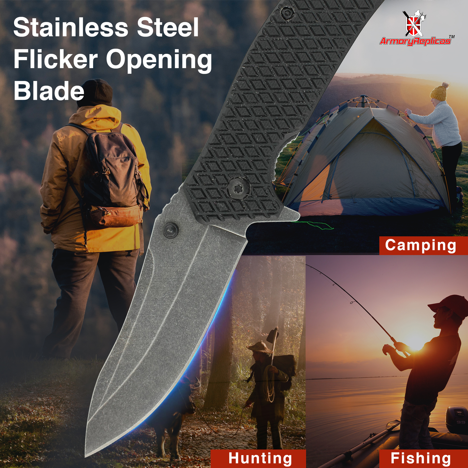 Desolate Wasteland Outdoor EDC Pocket Knife | Spring Assisted Drop Point Blade
