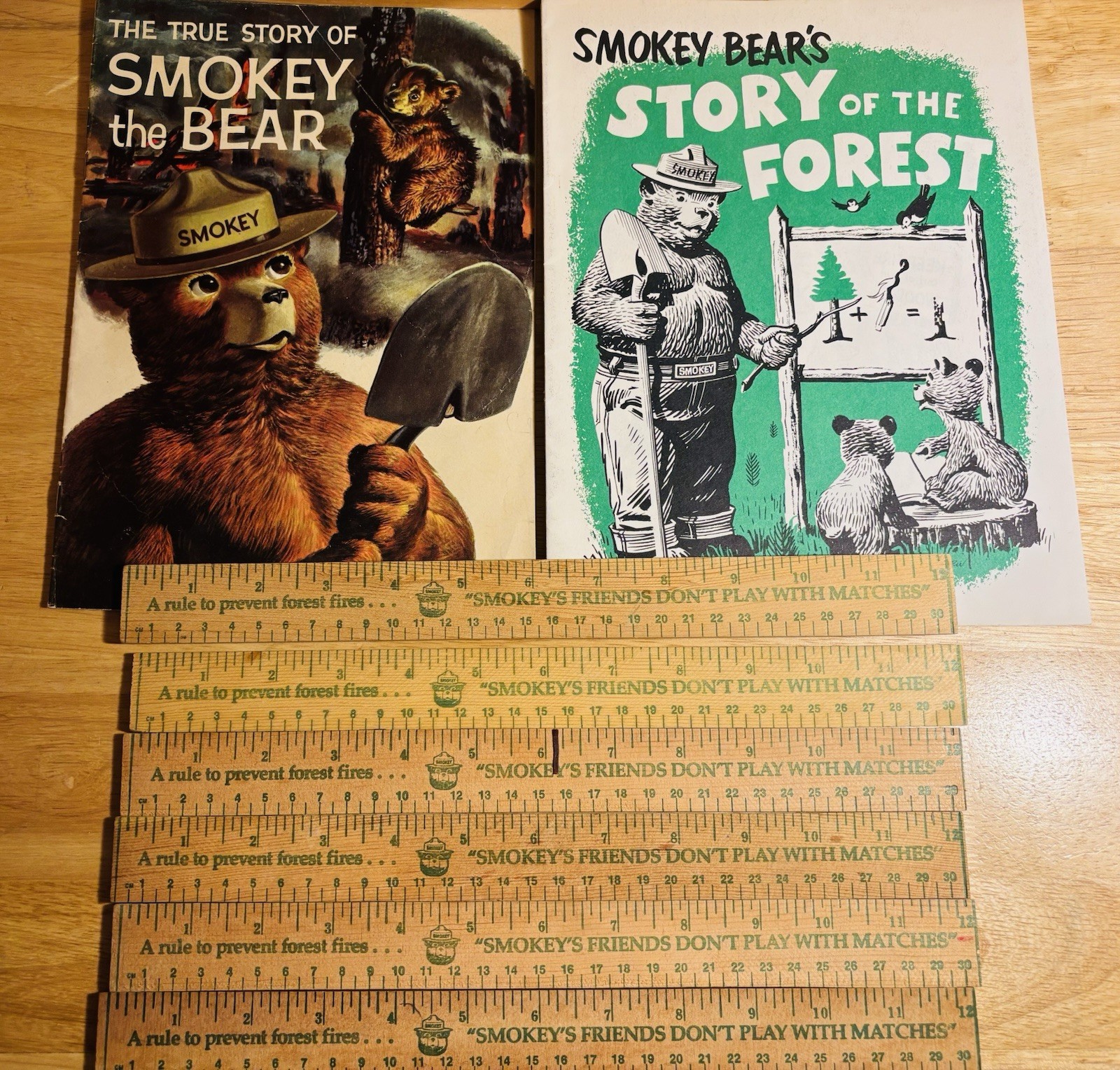 Vintage 1970’s Smokey Bear Comic Book Booklets Ruler Lot #120