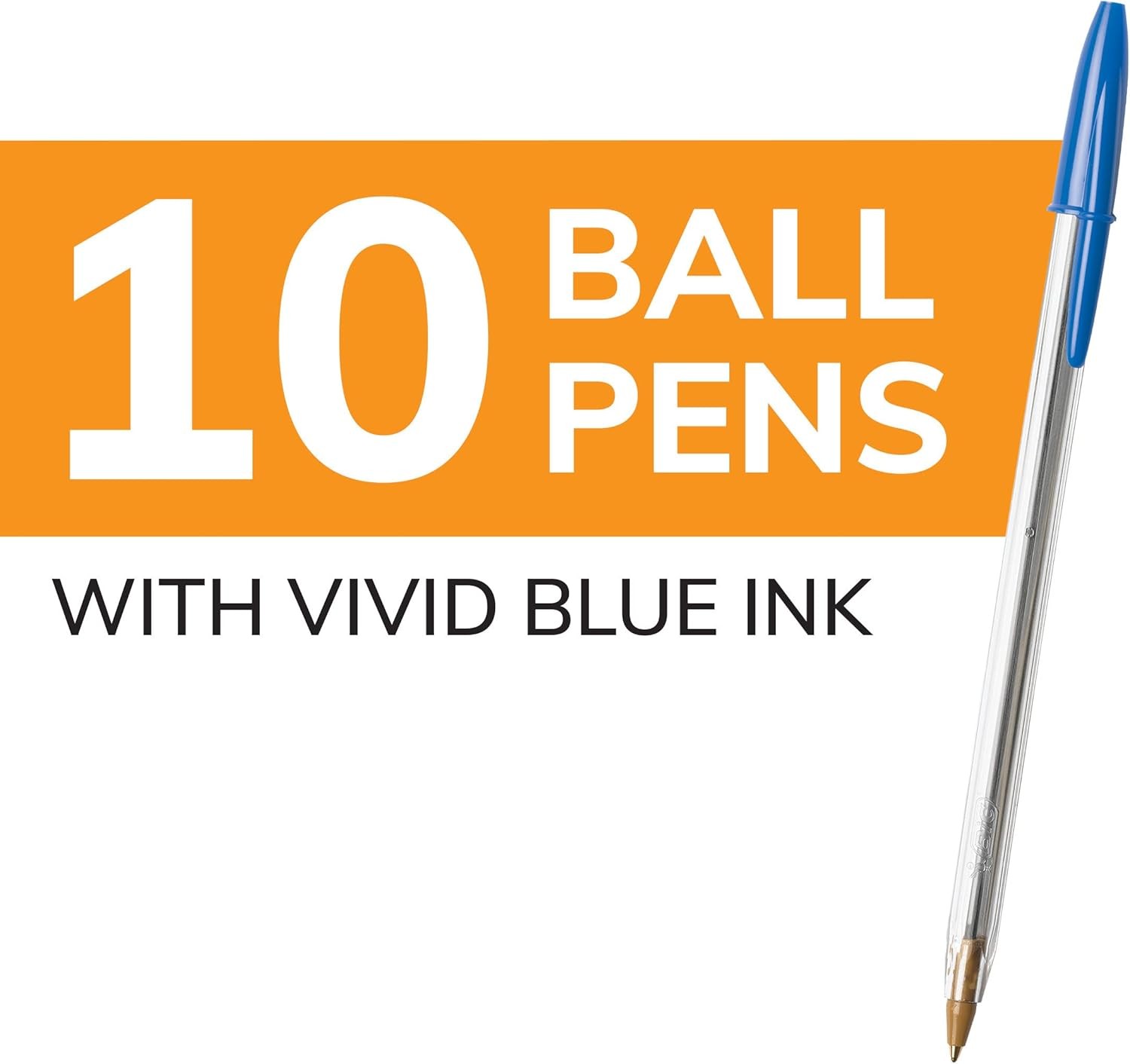 Cristal Xtra Smooth Ballpoint Pens 10 Count Medium Point 1.0mm Blue