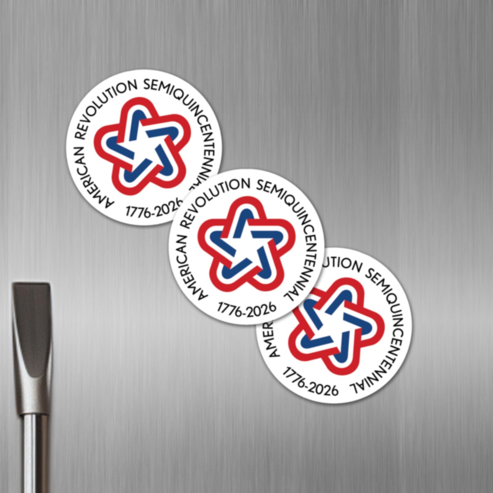 USA 250th – 3 Die Cut Magnets – USA America, Semiquincentennial, 250 Freedom