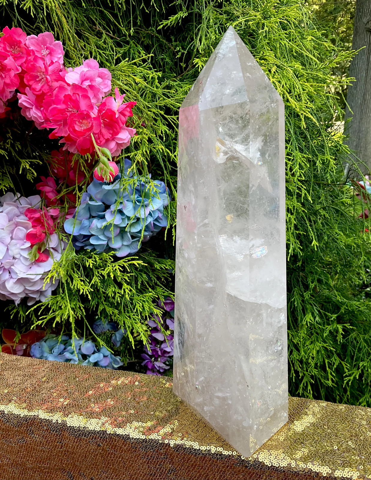 Clear Quartz Crystal Generator ~ Large 11 Lb. ~ 14″ Tall Tower ~ Ghost Phantoms