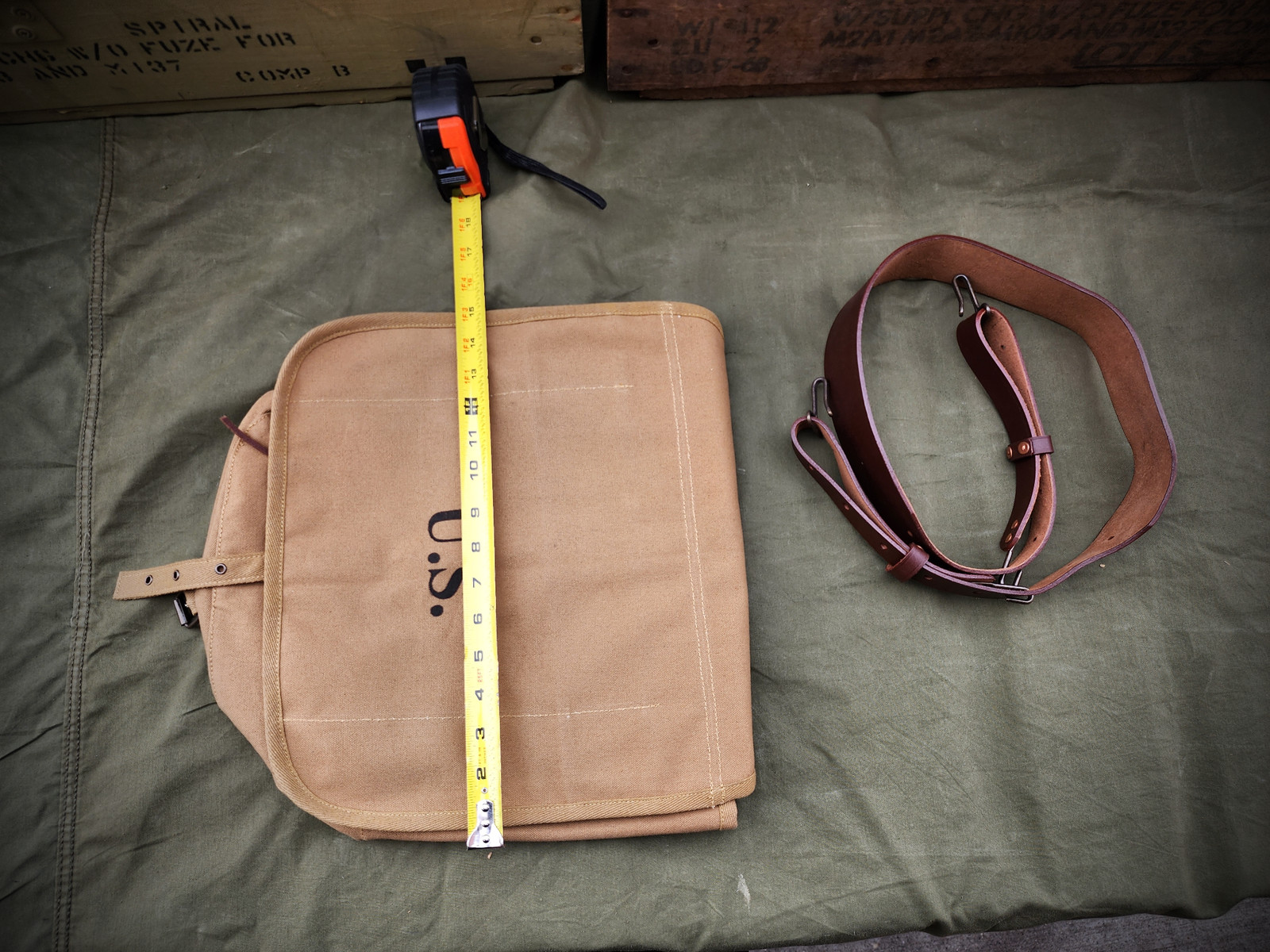 U.S. Spanish American War M1878 Haversack with Leather Shoulder Strap Ration Bag