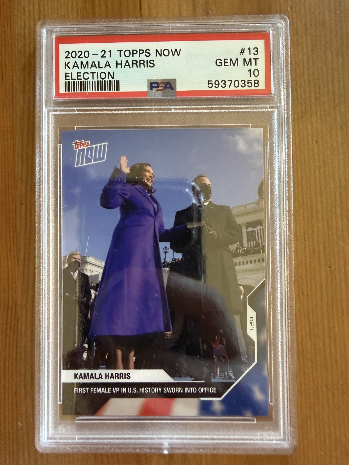 2020-21 Topps Now KAMALA HARRIS Election PSA 10 1st Female Vice President 2021