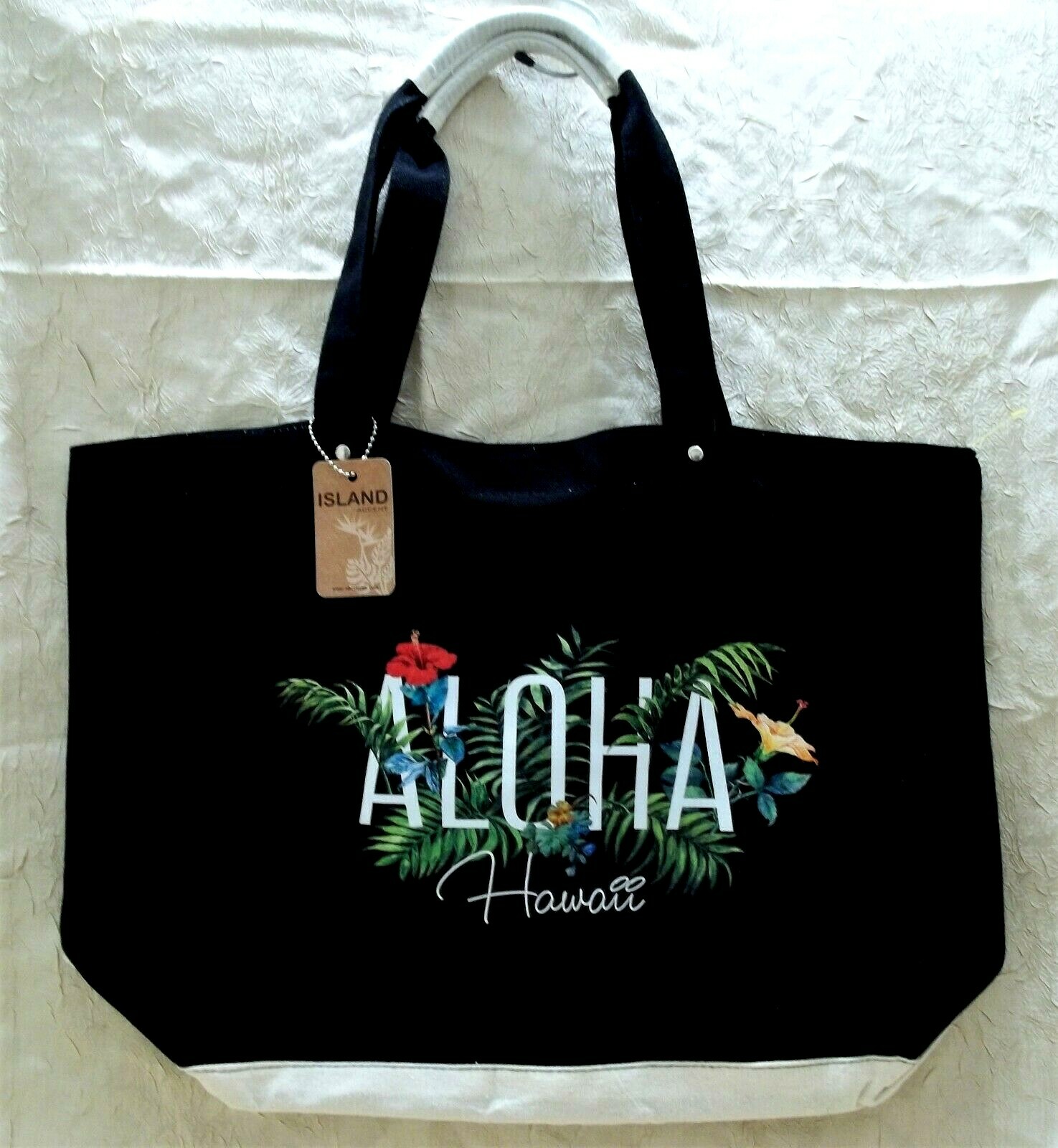 Hawaii Aloha Canvas Tote Bag Island Accent Brand New with Tag