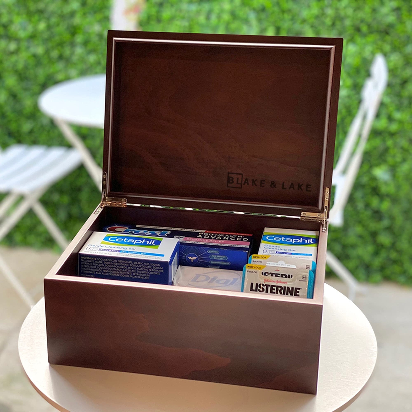Large Wooden Oak Box with Hinged Lid – Wood Storage Box with Lid Keepsake Boxes