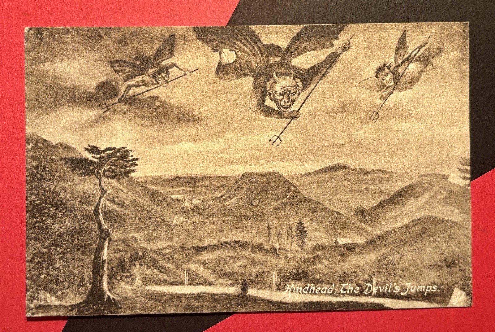 Antique Halloween Postcard Witches Devil Artist Signed 1913 Rare #119