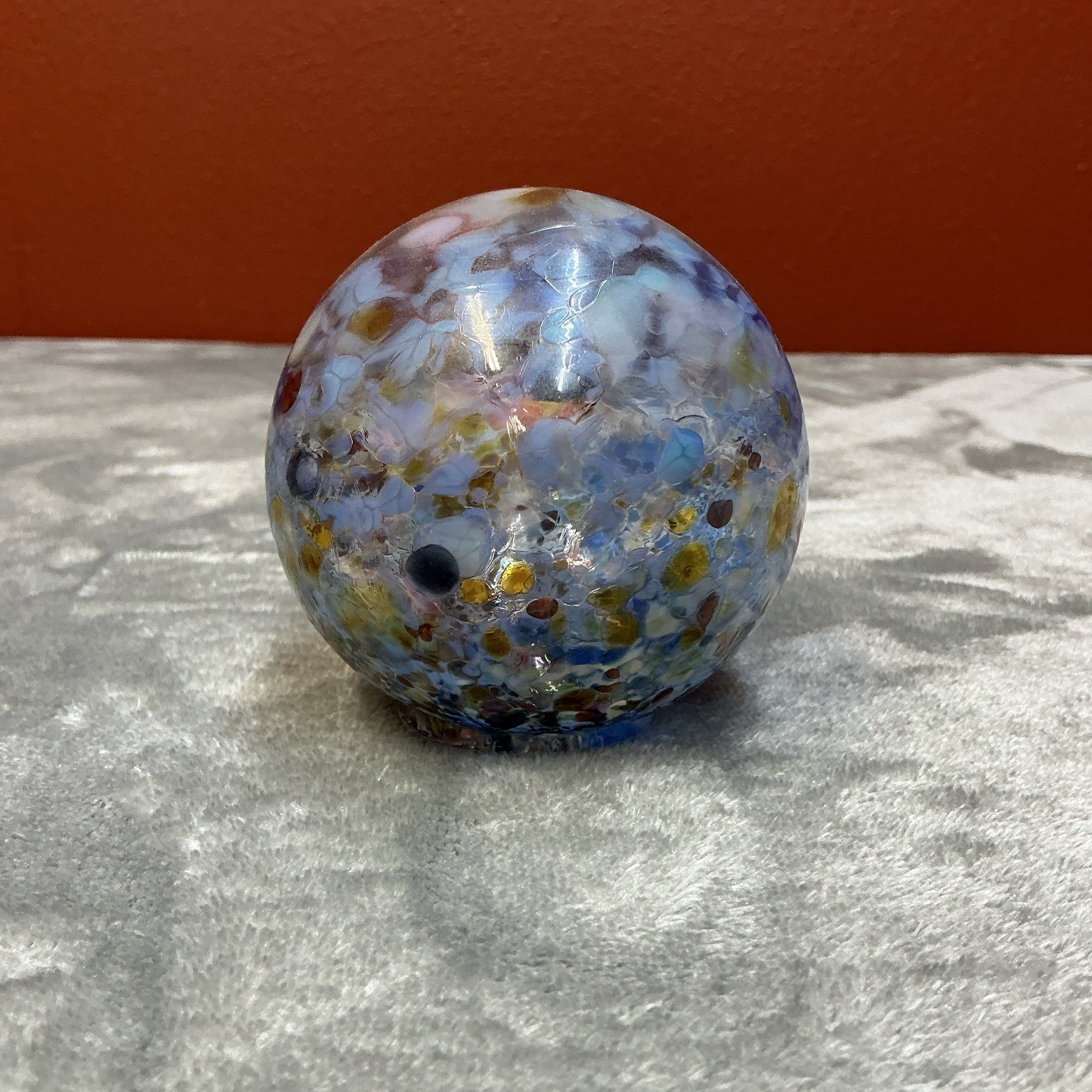 Hand Blown Glass Ball Float From The Mill Casino Oregon Blue multi color Beach
