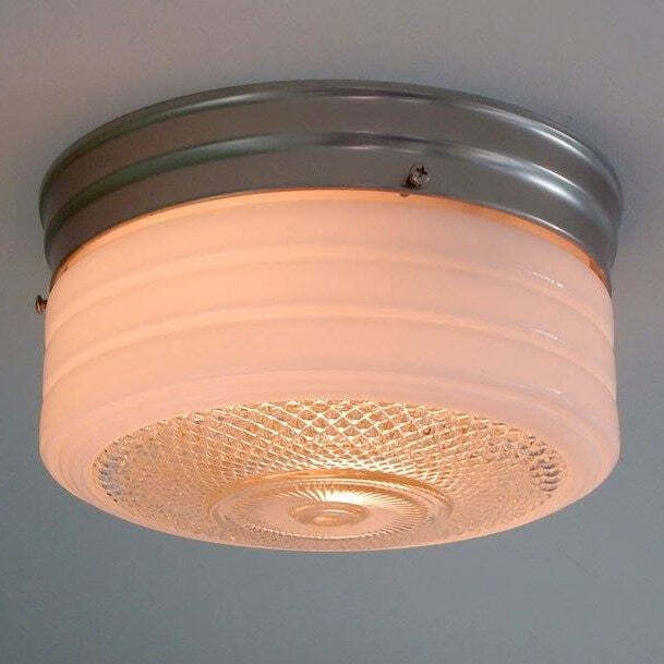 8 Inch Flush Mount Pan Fixture Fitter / Shade Holder / Base