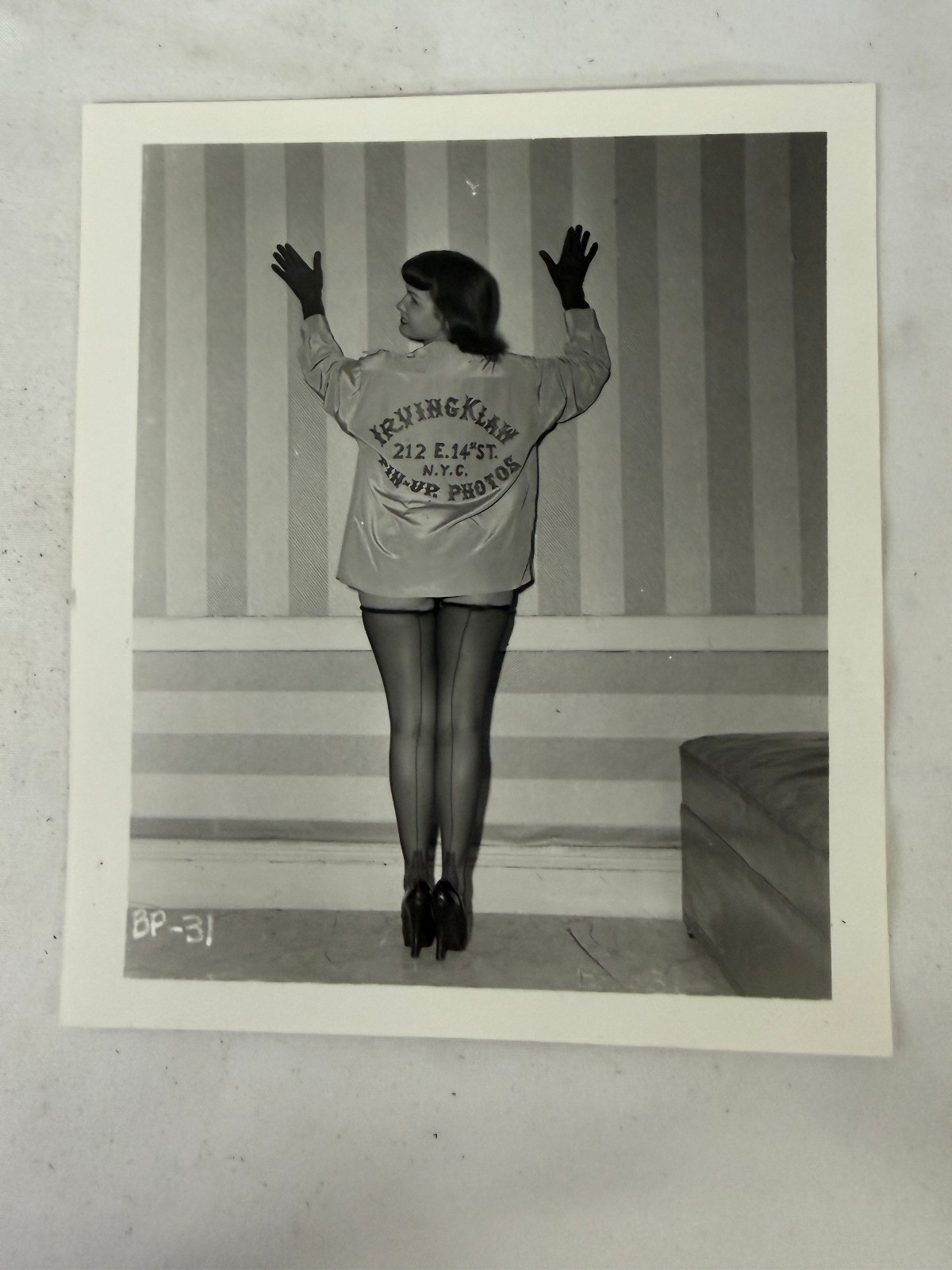 Vintage 1950s Irving Klaw Bettie Page Original B&W Pin Up Photograph