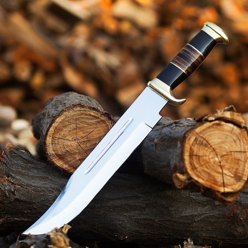 Handmade D2 18″ Hunting Crocodile Dundee High Polish Survival Bowie Knife Sheath