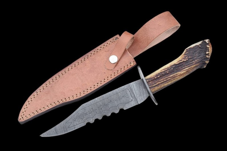 Supernatural Ruby’s Demon Knife Handmade Damascus Steel with Stag Antler Handle