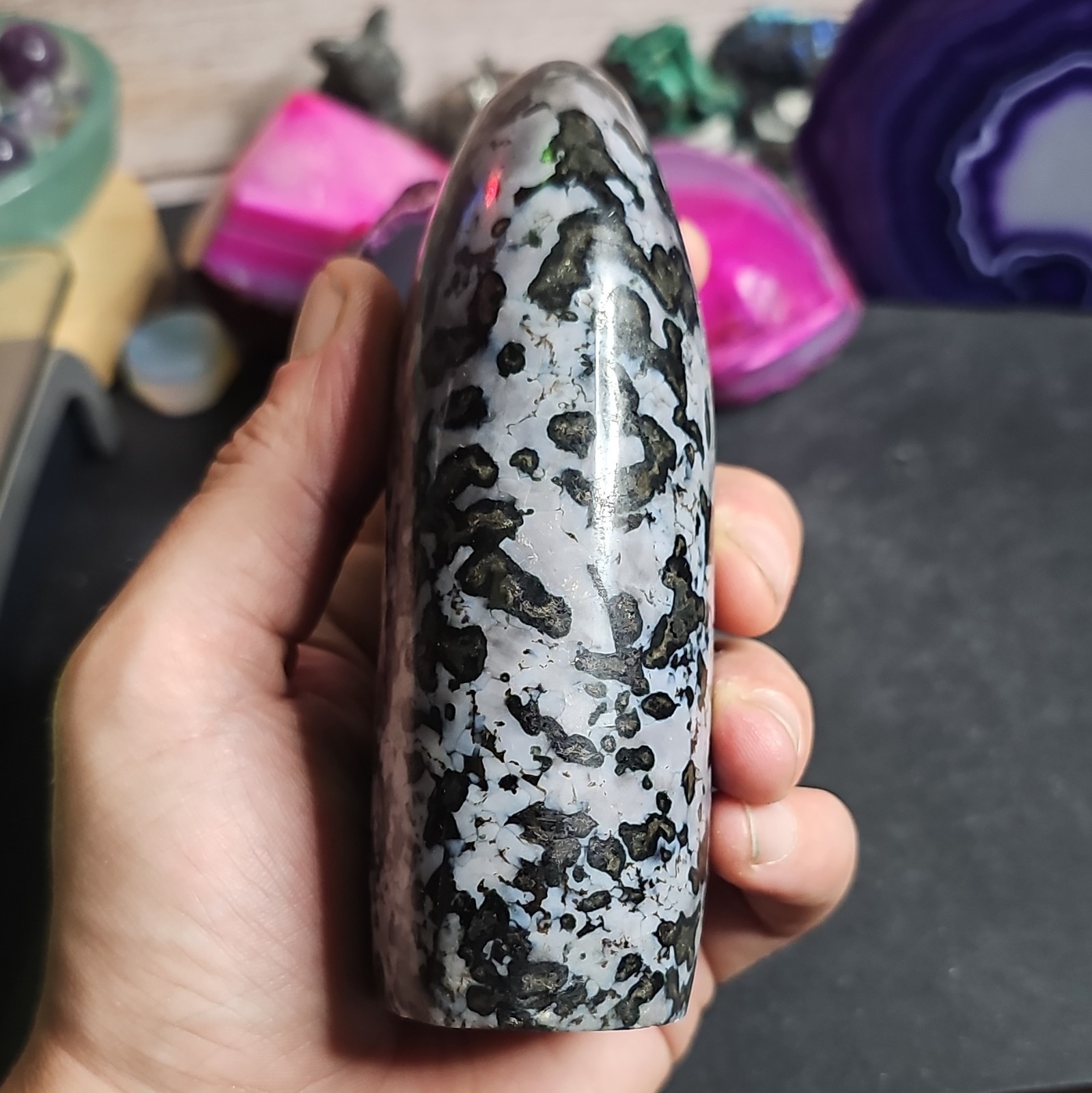 Indigo Gabbro (Mystic Merlinite) Freeform – 1.14 lb Polished Madagascar Crystal