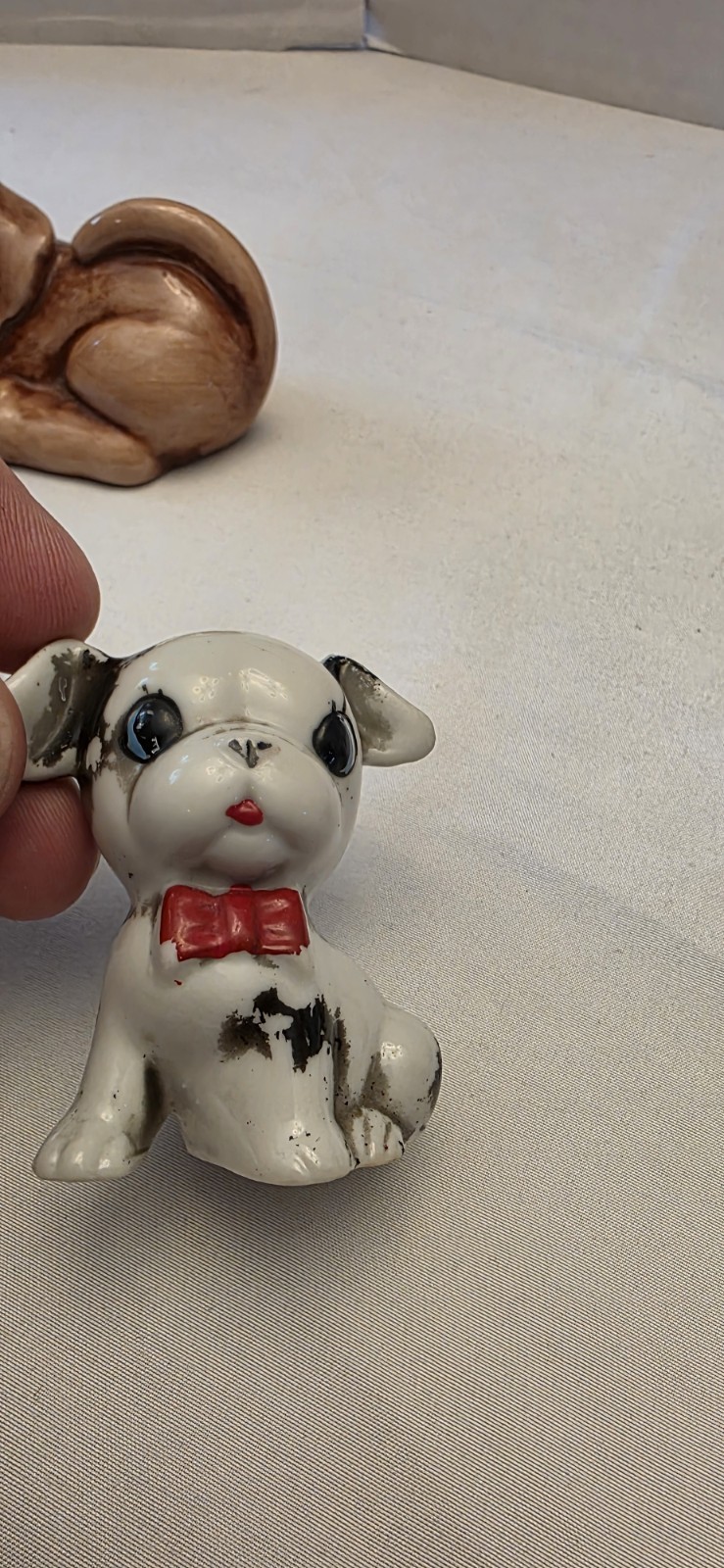 Vintage Mini Dog Figurines Lot Of 7 RARE JAPAN WHEN OCCUPIED CERAMIC FIGURE