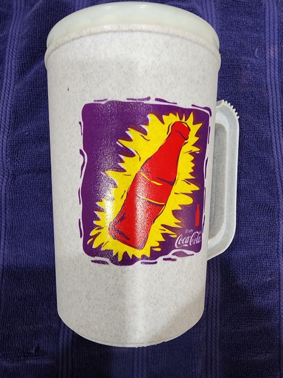 1998 COLA HOT OR COLD GEL MUG 22oz With CONTOUR BOTTLE NEW