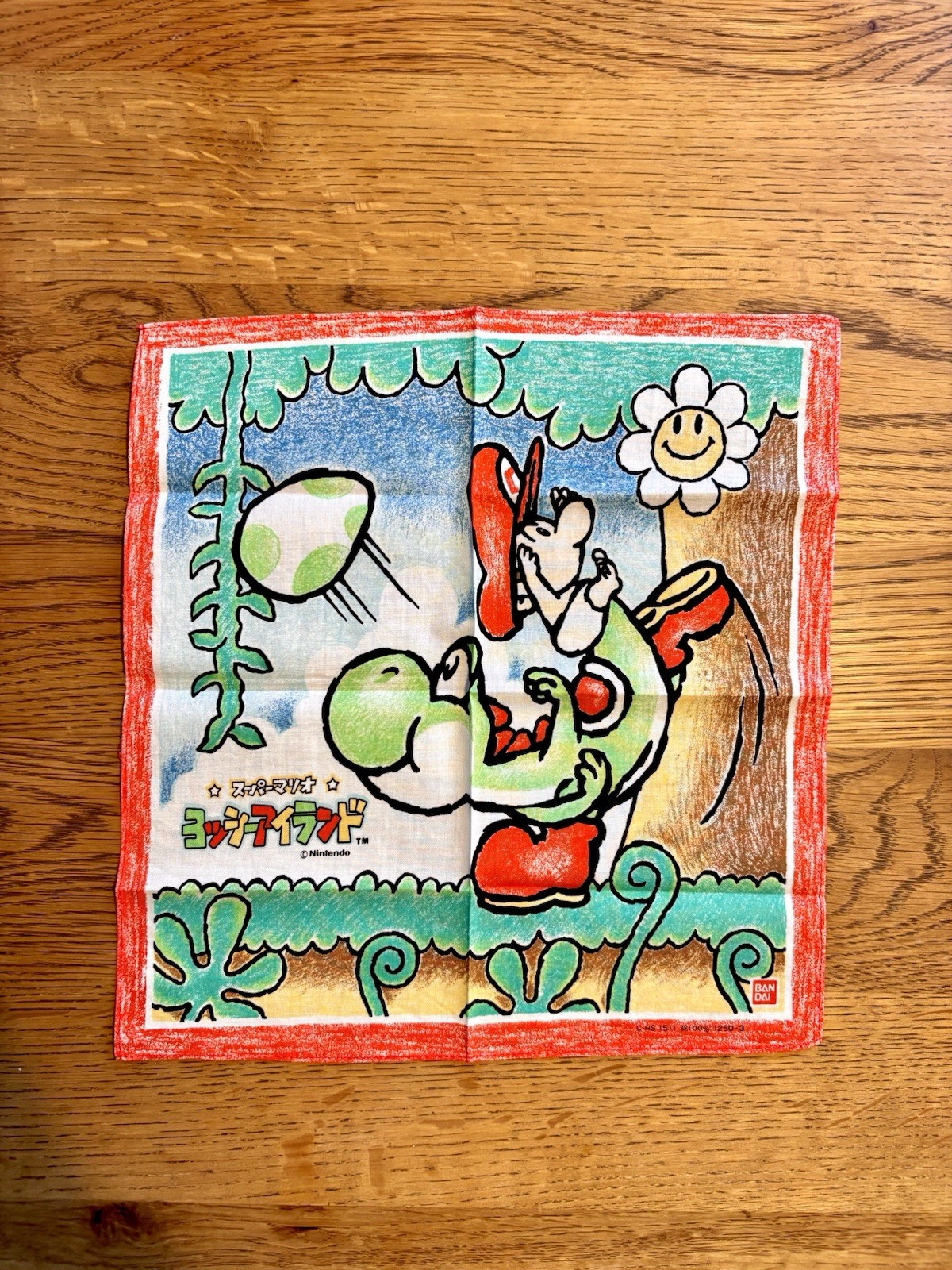 Super Mario Yoshi’s Island Handkerchief 1995 NINTENDO Very Rare from Japan