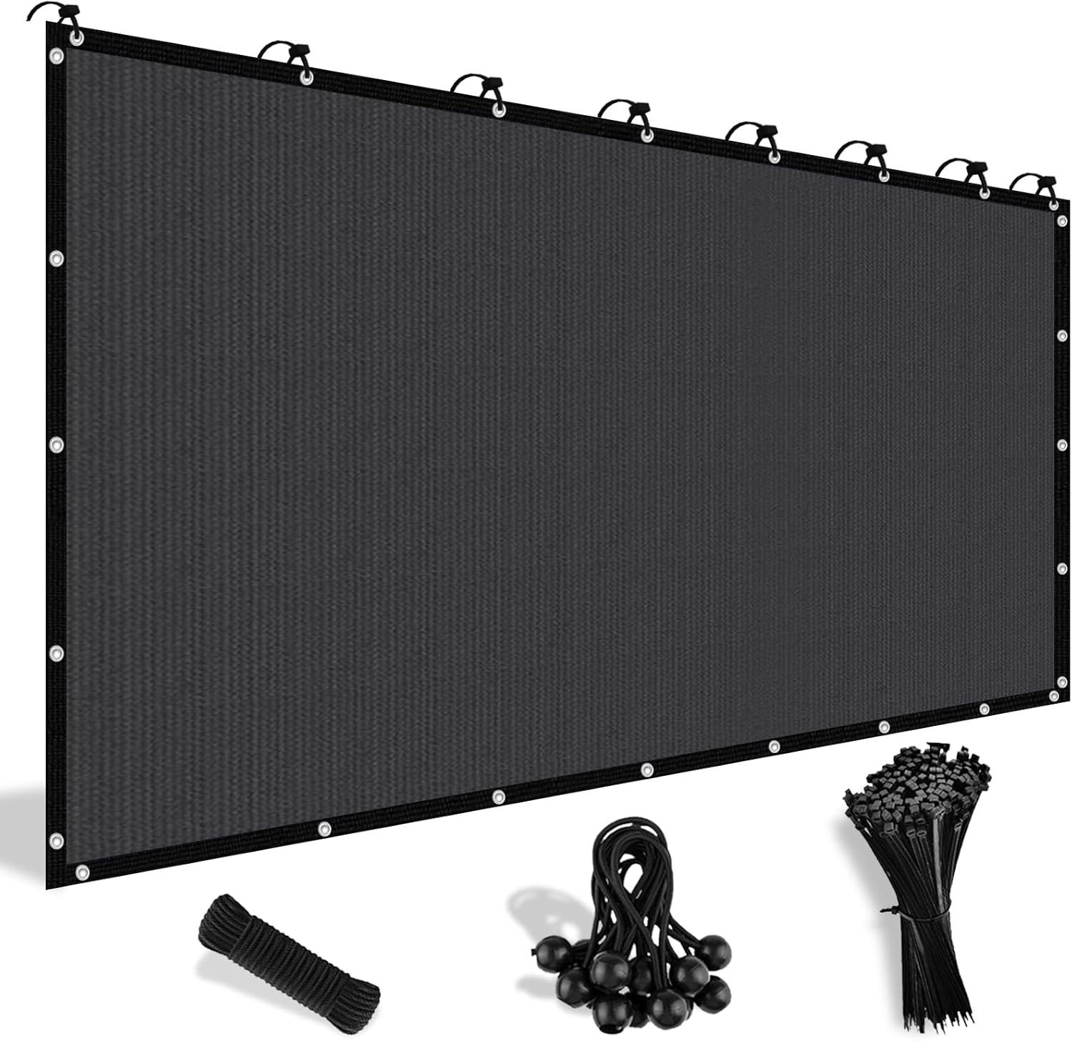 90% Sun Shade Cloth with Grommets, 8′ X 10′ Pergola Shade Cover Canopy, Mesh Tar