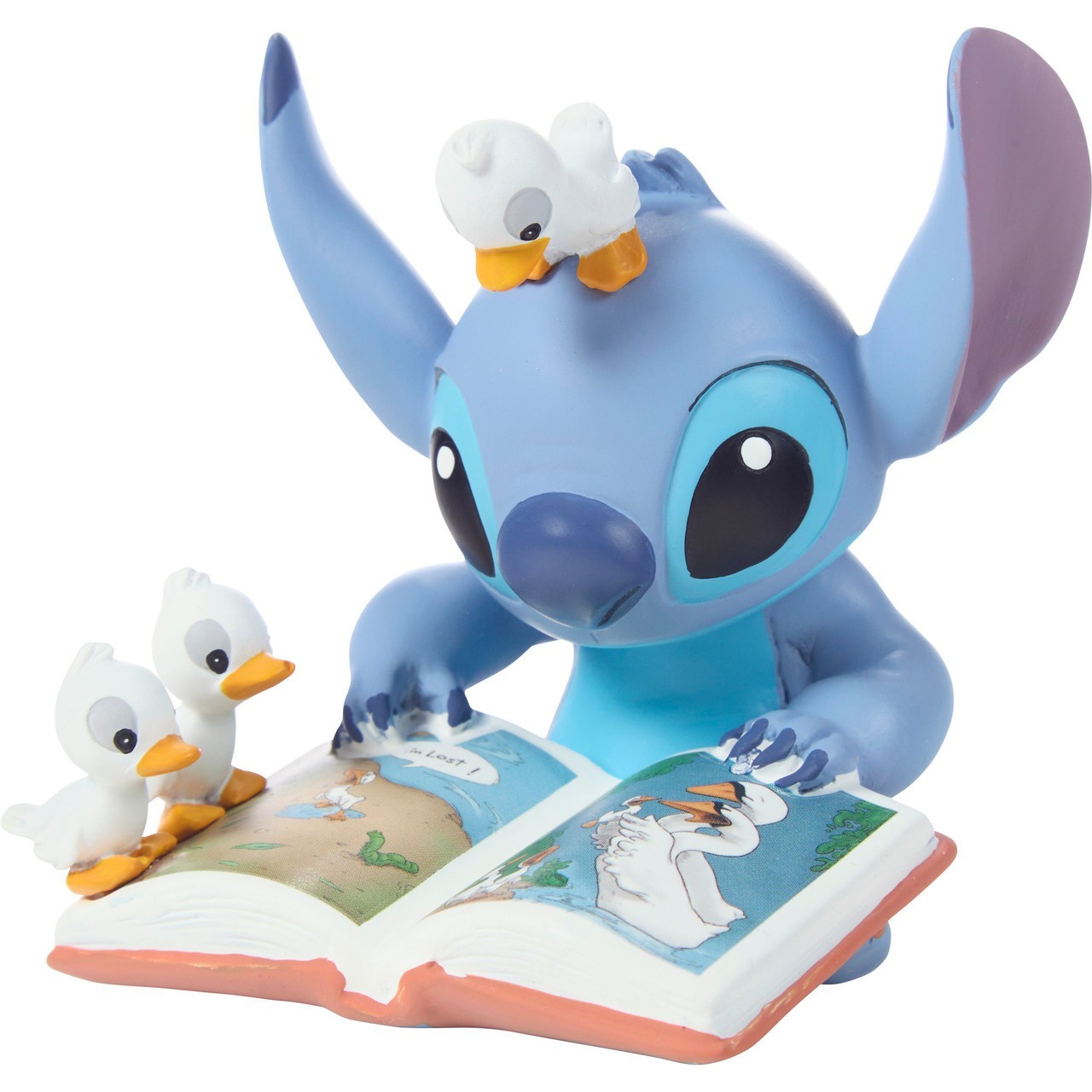 ❦ New PRECIOUS MOMENTS Disney Figurine STITCH STORYBOOK Ugly Duckling I’m Lost
