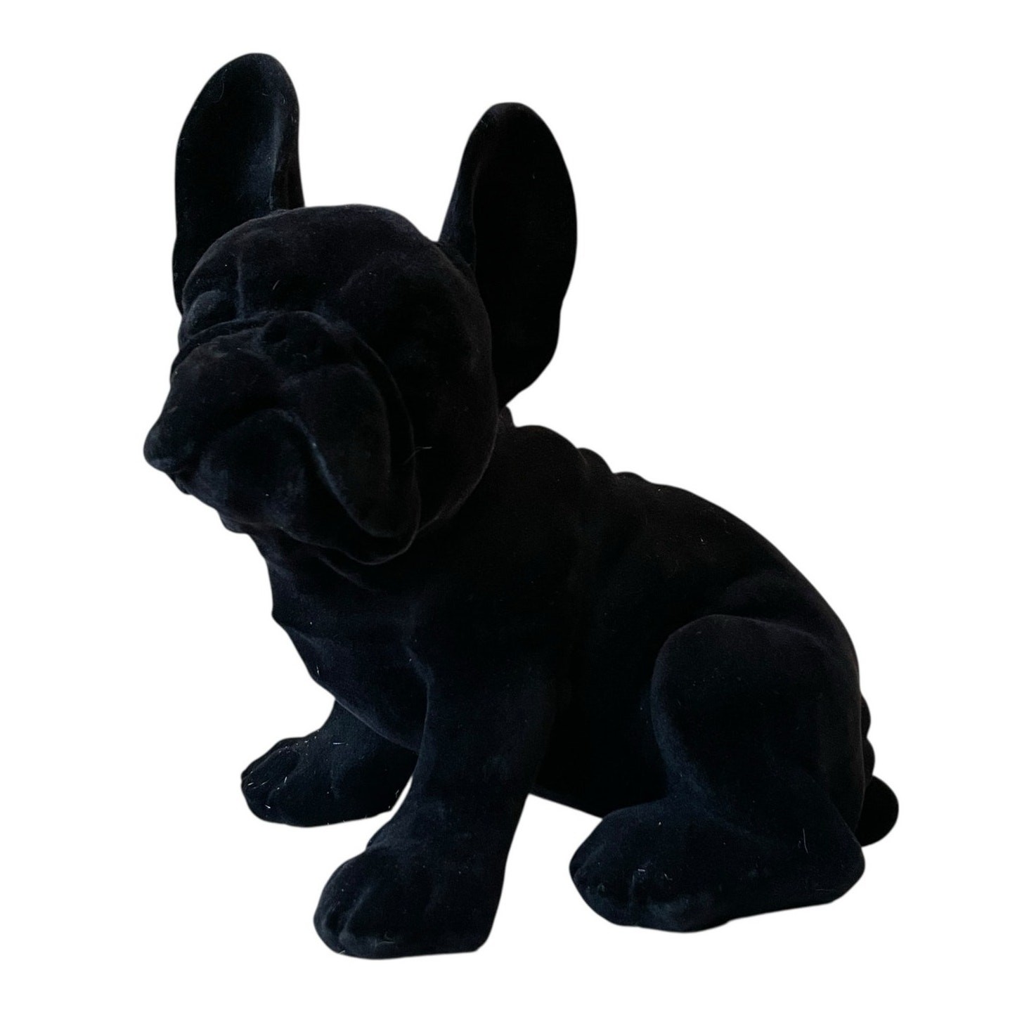 Black Velvet French Bulldog Figurine 9.5in Chic Designer Decor NEW