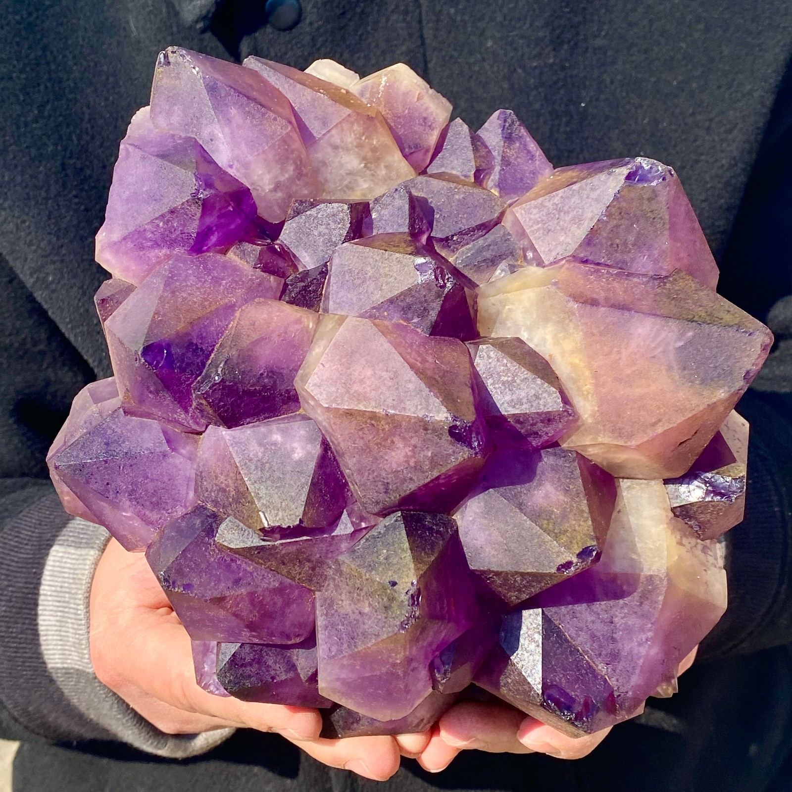 9.03LB Natural amethyst Cluster Quartz Crystal backbone mineral Specimen Healing