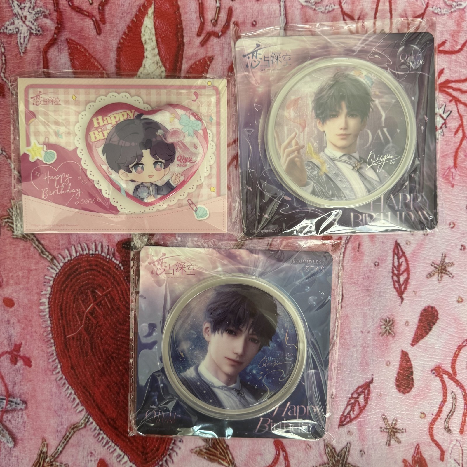 [official]NEW-U.S. ship-Love and Deepspace Rafayel 2025 birthday 3 badges set