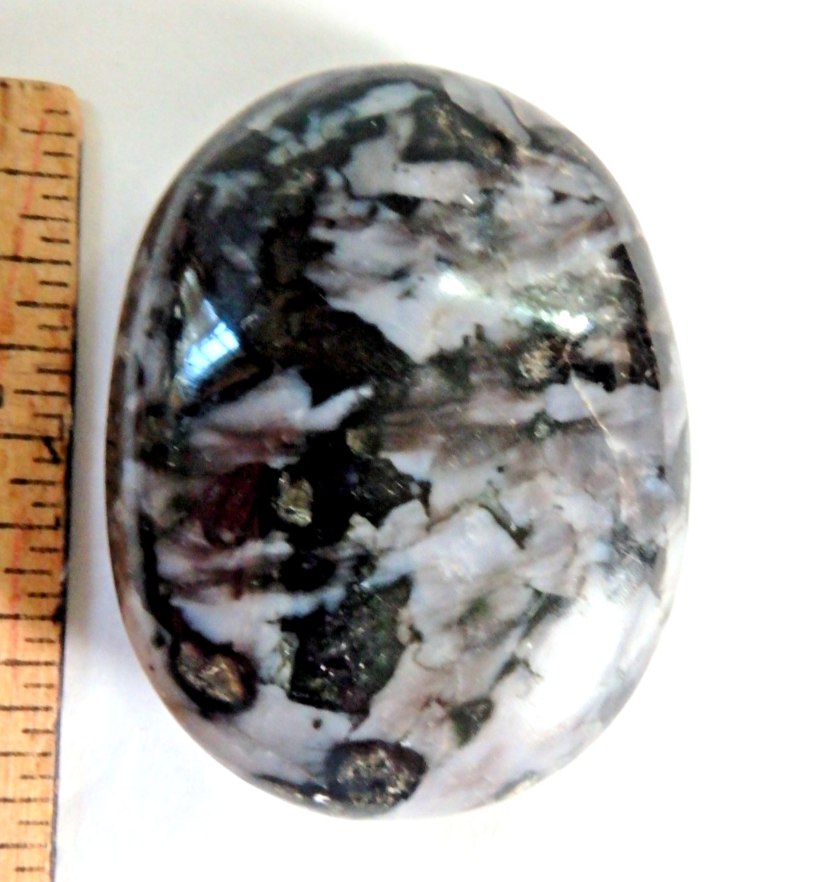 Beautiful Indigo Gabbro Palm Stone Polished 63.6 grams Mystic Merlinite