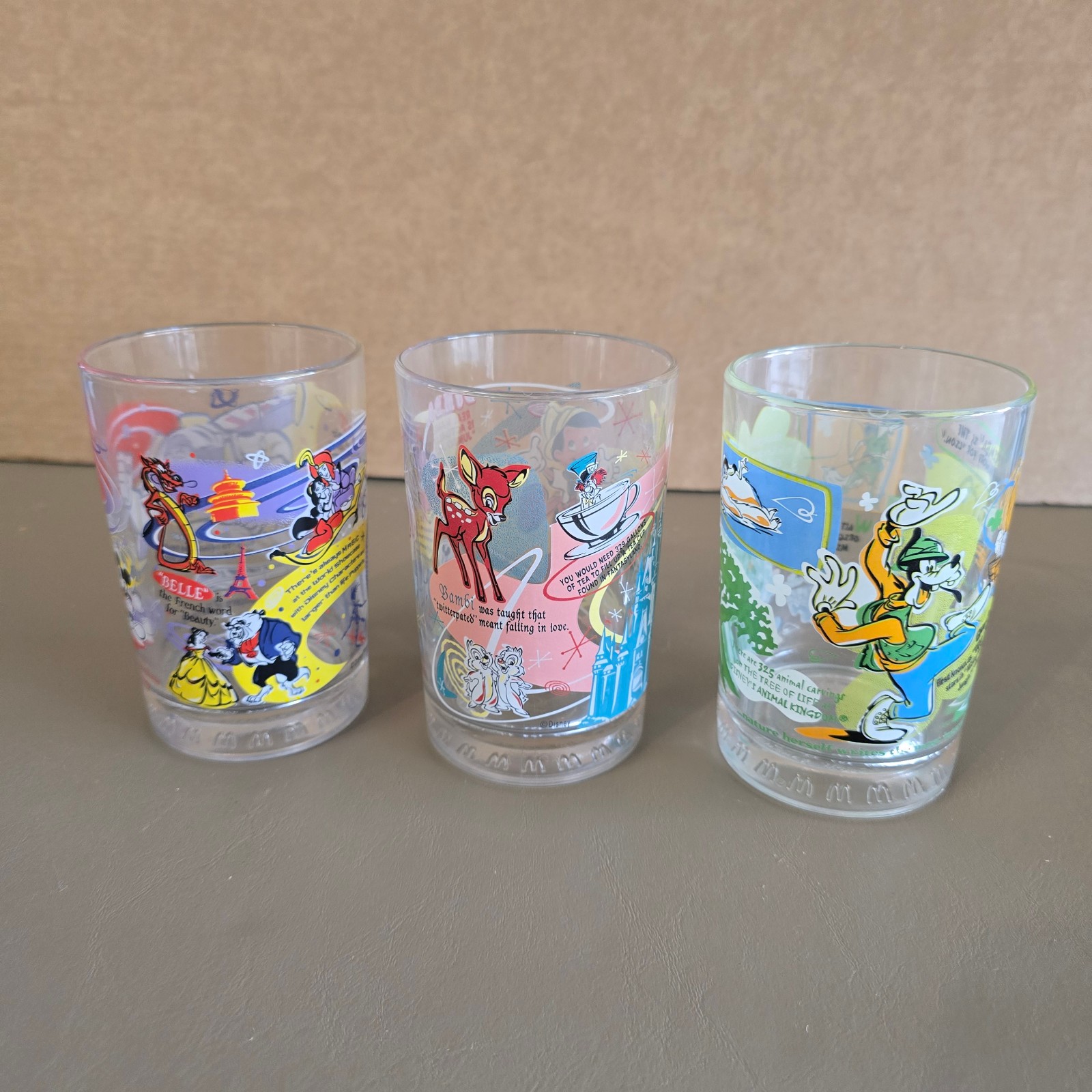 Walt Disney World 100 Years Anniversary Glasses McDonald’s Set of 3