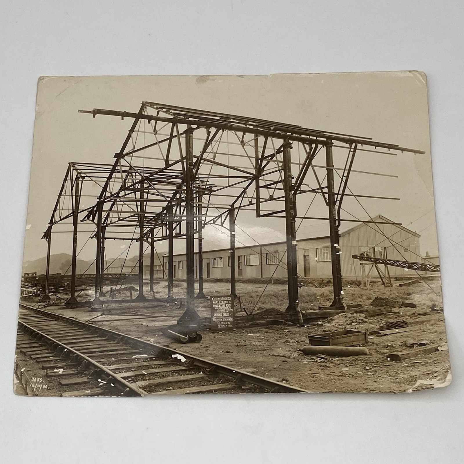Palestine Railway Crown Agents Original 1936 Photograh GLASGOW 11×9.5″