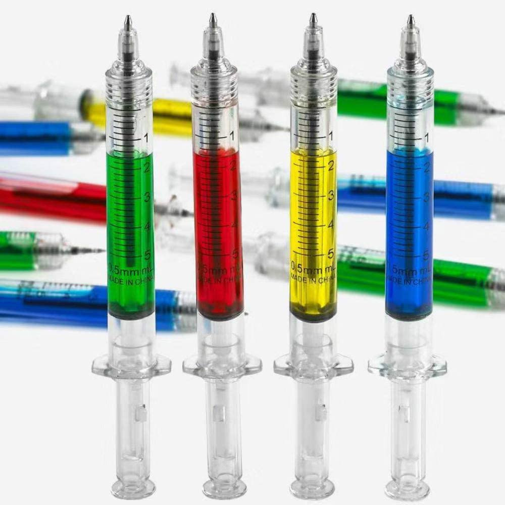 SunAngel Multi-Color Syringe Pen Black Ink Nurse Doctor Office Supplies (24)