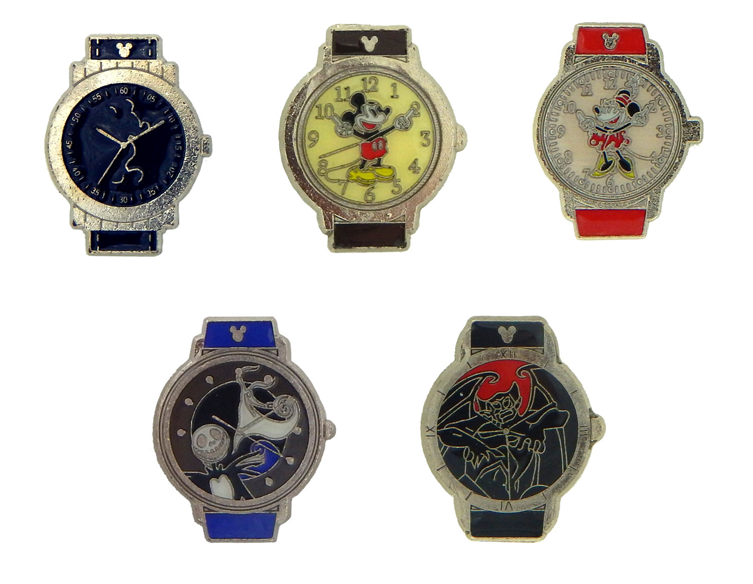 Disney Character Wrist Watch Pins Collection 5 Specific Park Trading Pin Set New