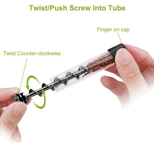 Glass Blunt Pipe Twisty 7-in-1 Grinder Blunt Kit w/ Smoking Metal Tip Cleaning