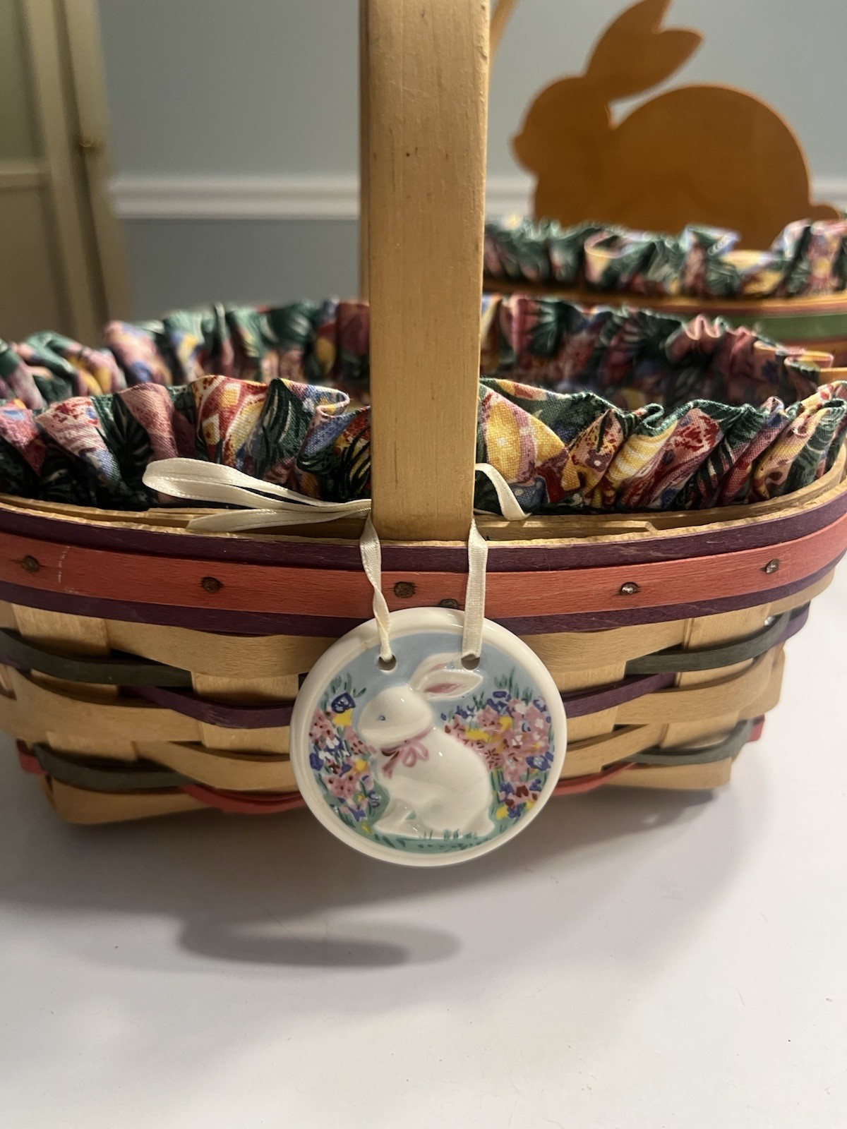 11pc Vtg Longaberger Easter Multi Color Woven Basket Combos 1997, 98 & 99