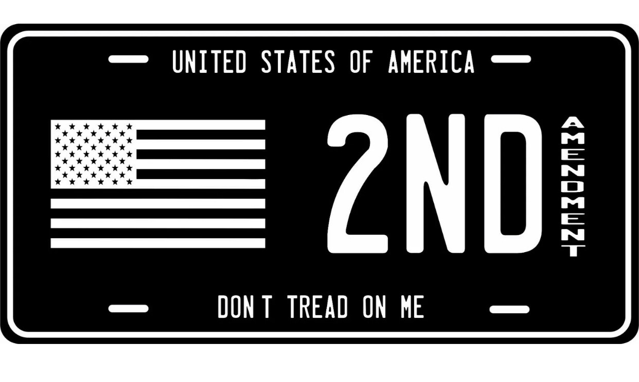 2nd Amendment License Plate Don’t Tread on Me Car Truck Vanity USA America Flag