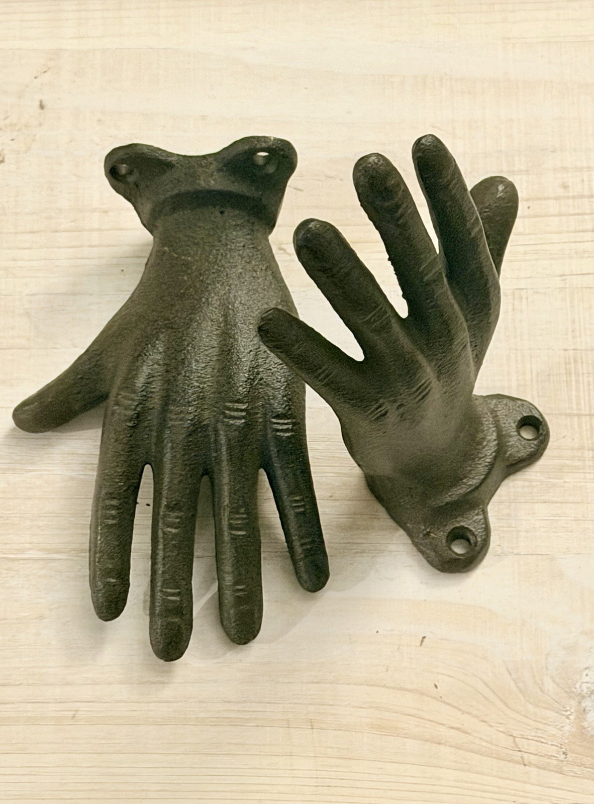 2 Cast Iron Hands Bookends Metal Rustic Shelf Table Decor Hand Decor Farmhouse