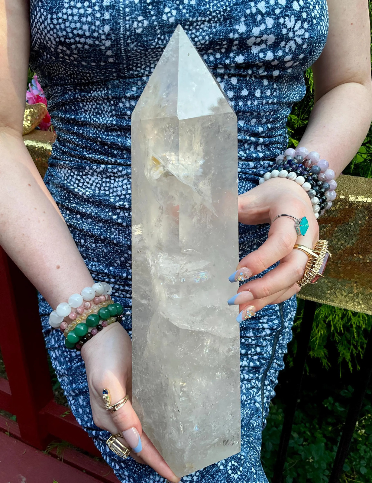 Clear Quartz Crystal Generator ~ Large 11 Lb. ~ 14″ Tall Tower ~ Ghost Phantoms