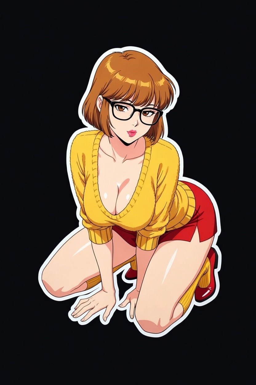 Velma Scooby Doo Anime Waifu Sticker 3″ 6″ Car Vinyl Decal