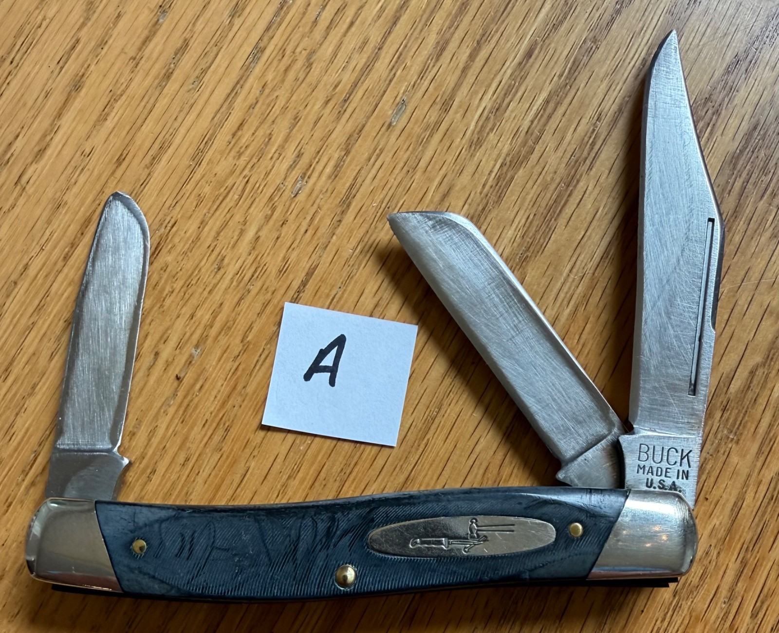 EARLY NO PATTERN NUMBER BUCK 301 STOCKMAN KNIFE USED N15***
