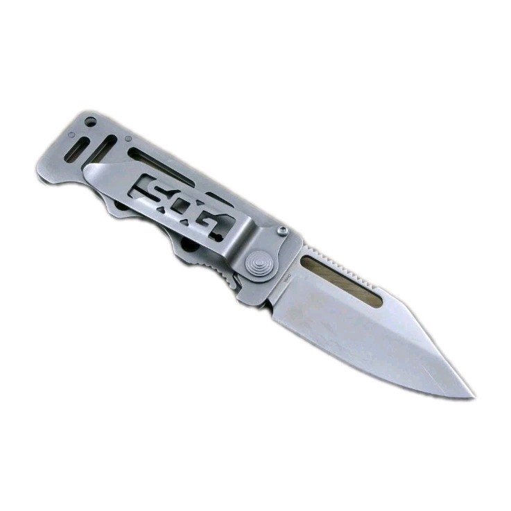 SOG Cash Card Folding Knife, Money Clip, Plain Edge, Stainless