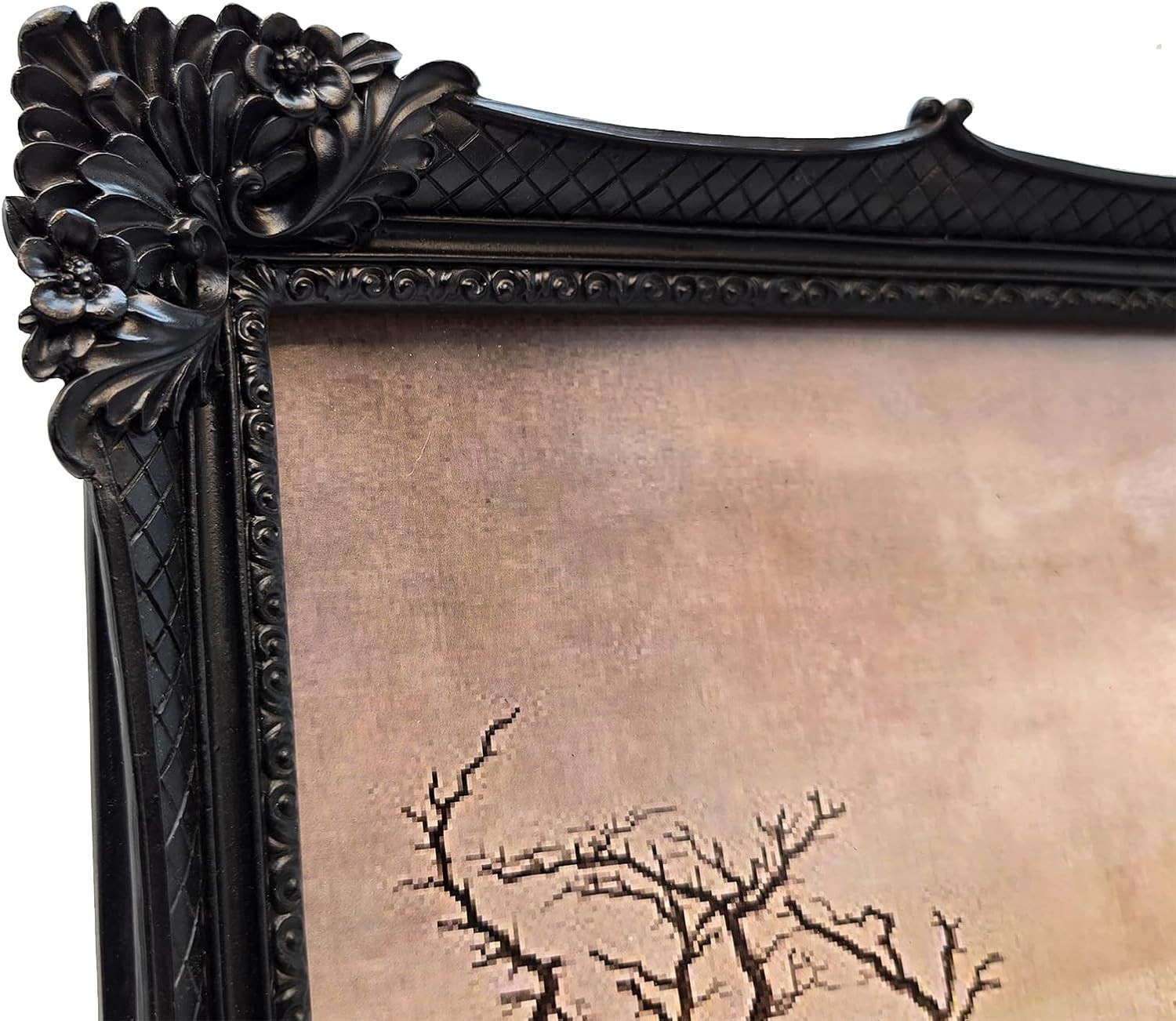 8×10 Vintage Picture Frame, Antique Black Ornate Photo Frame for Wall Hanging or