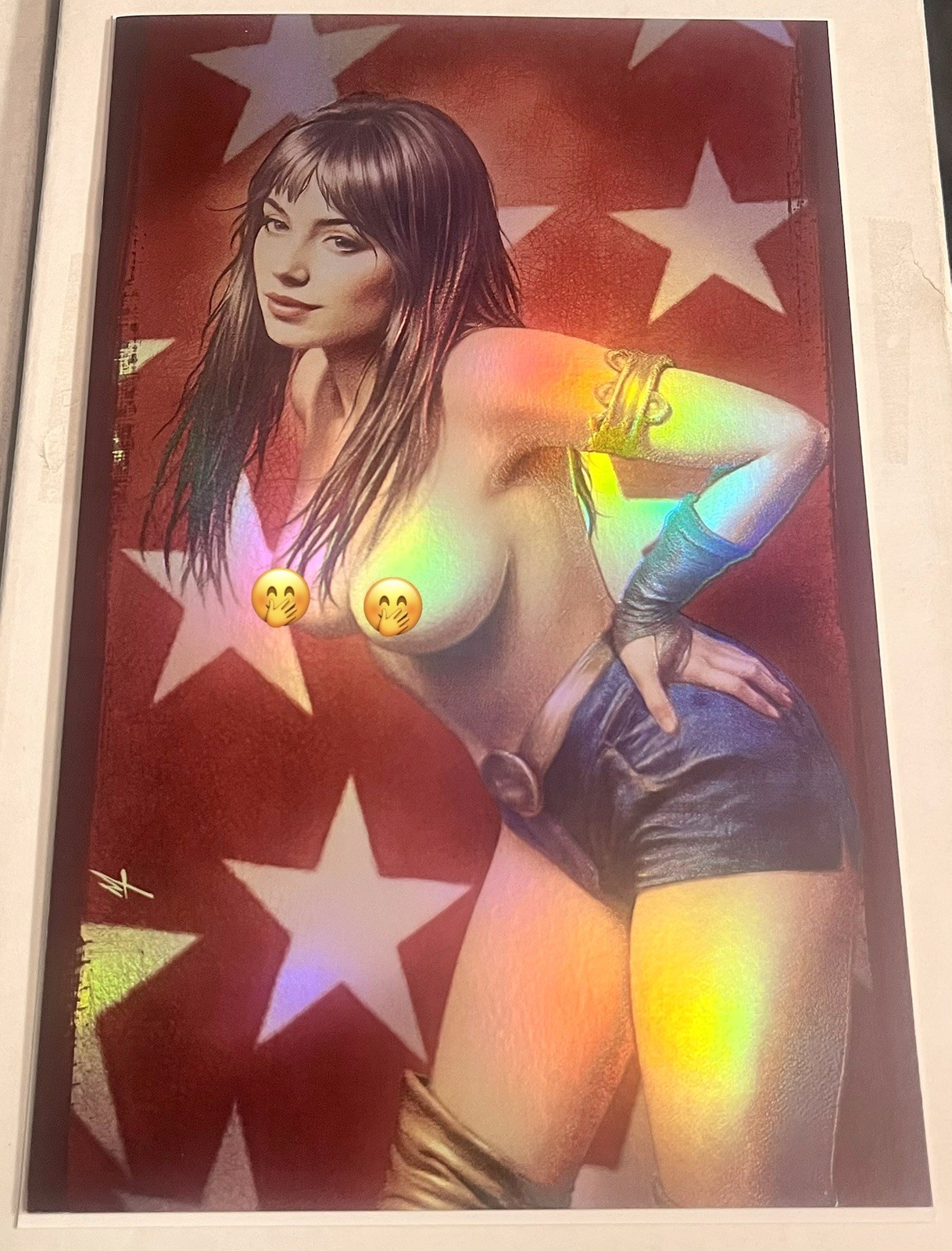 Duty Calls Girls #3 Star Spangled Cowgirl Virgin Embossed Foil LTD 25 Turini NM