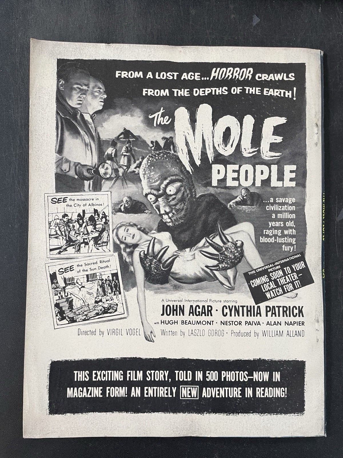 1964 THE MOLE PEOPLE MONSTER MOVIE MAGAZINE – UNIVERSAL PICTURES FN+ free ship