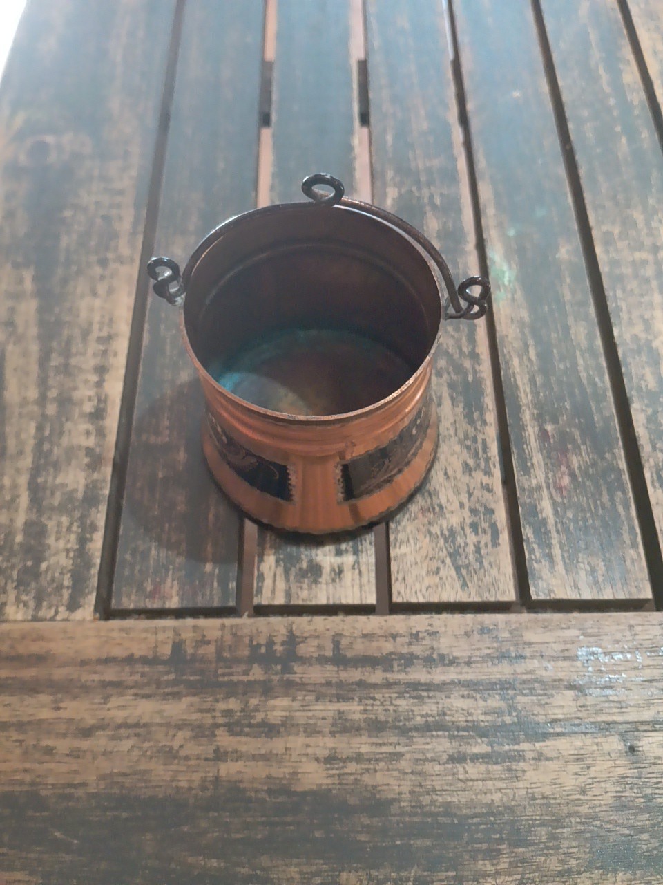 Etched Por W/ Swing Handle 3×3 Decorative Coper