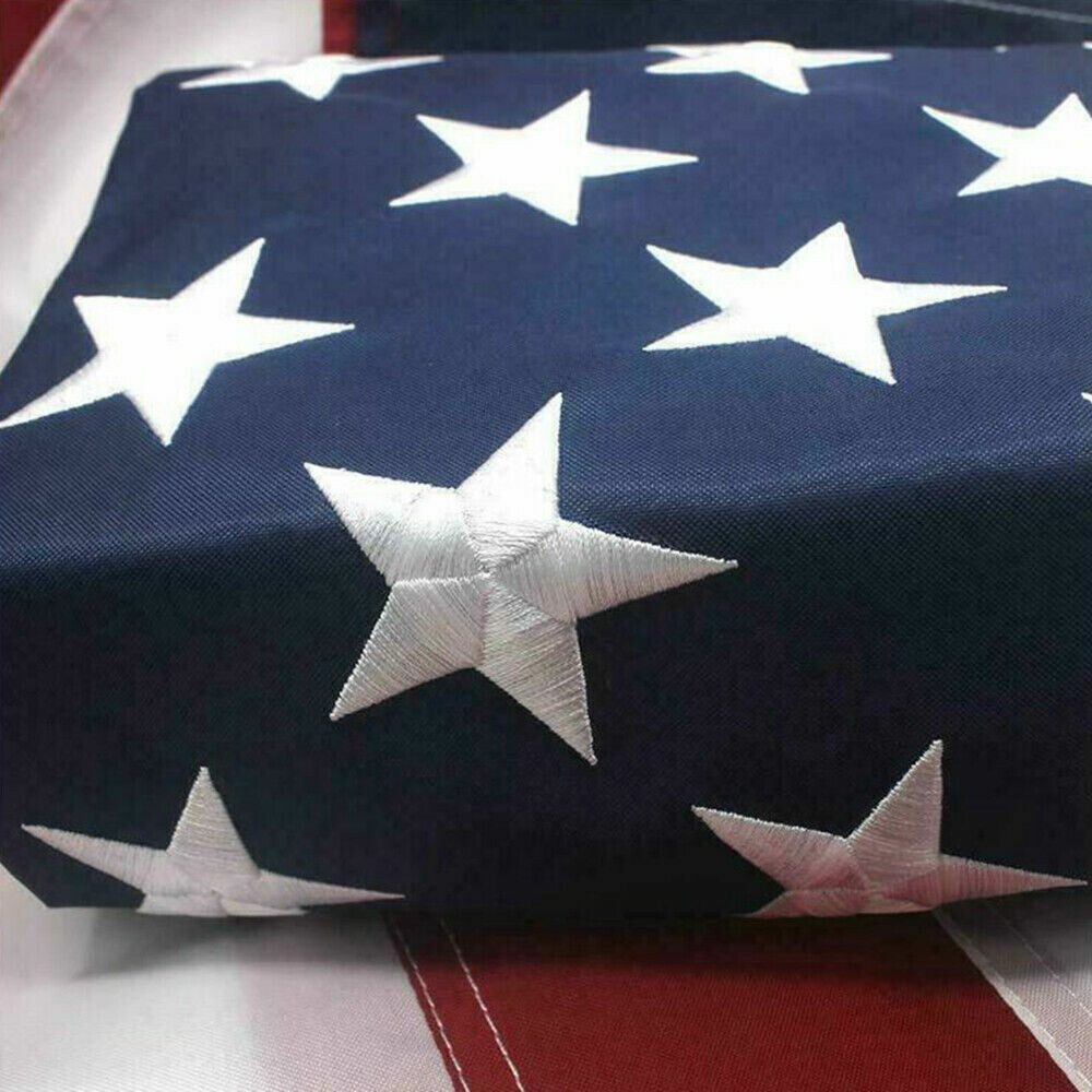 6X10 US American Flag Heavy Duty Embroidered Stars Sewn Stripes Grommets Nylon
