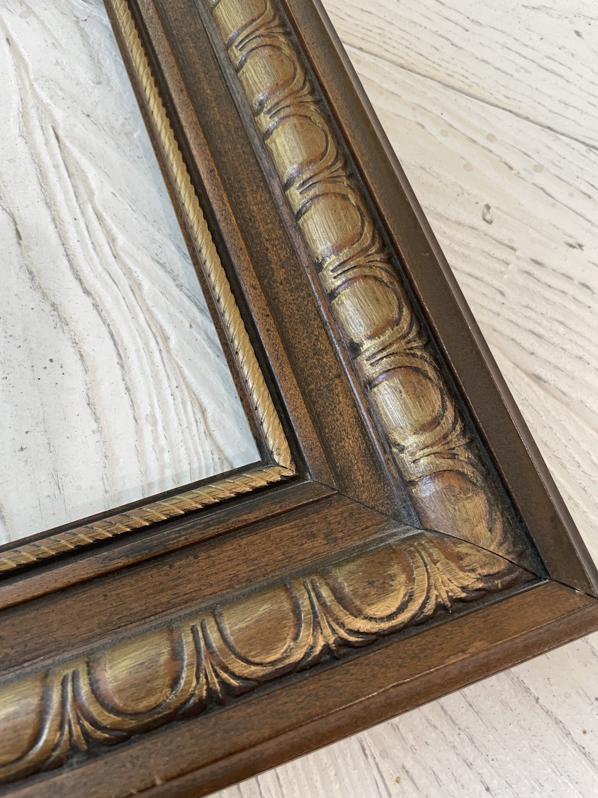 Vintage Wood Wooden Gold Highlight Picture Art Frame 13×15 Holds 7.5×9.5″
