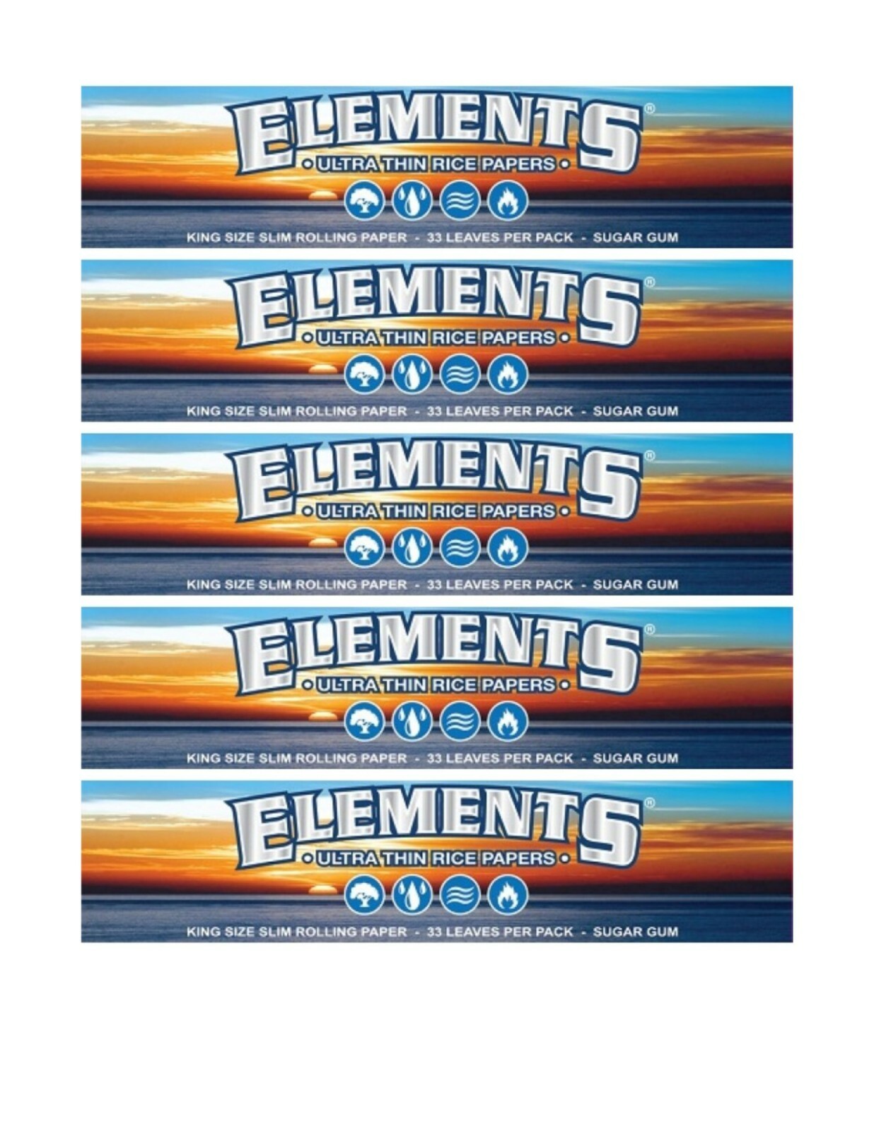 Elements King Size Rolling Papers Ultra Thin Slim *Discounts* FREE USA Shipping!