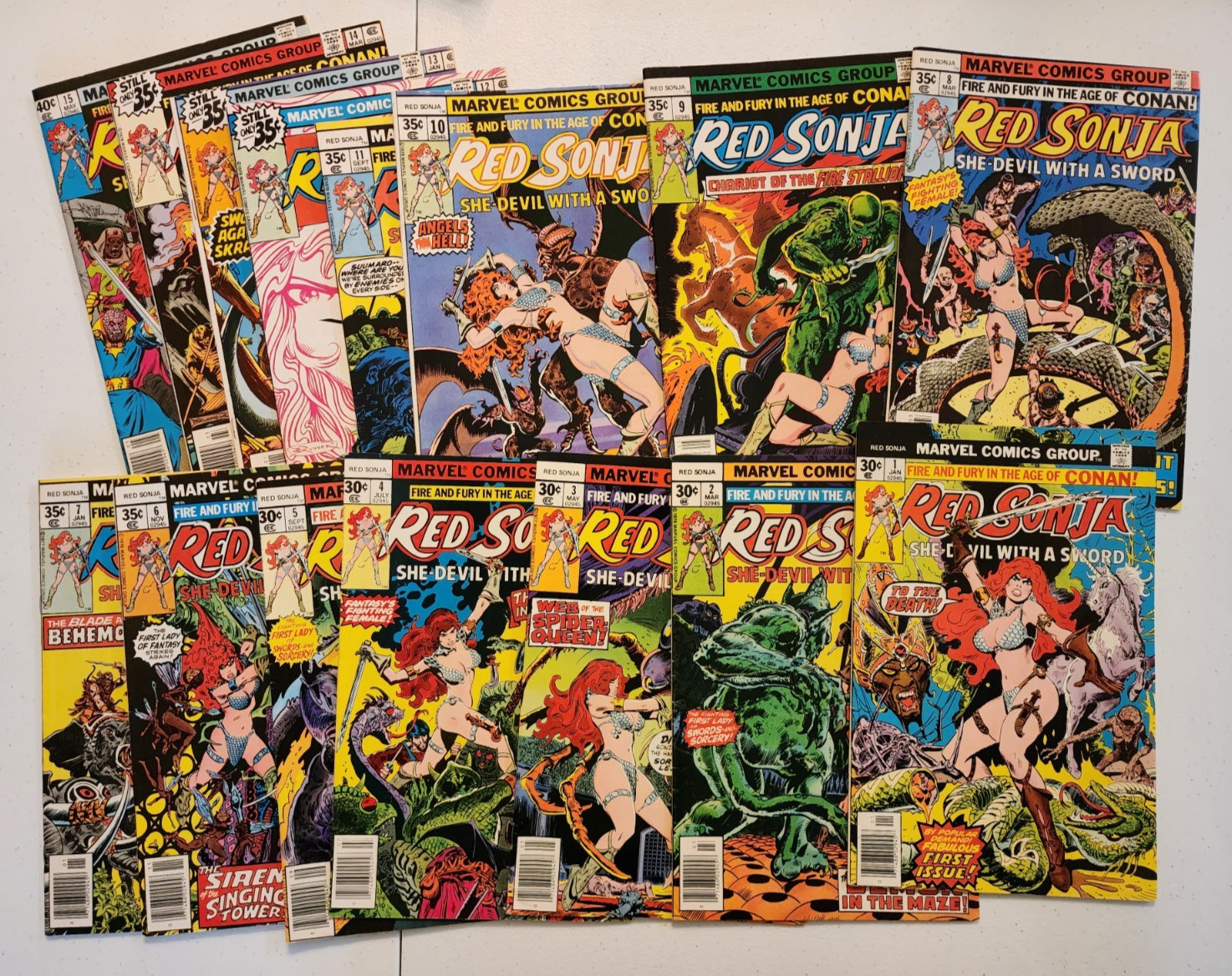 RED SONJA (1977) 1-15 Complete Series Marvel Comics