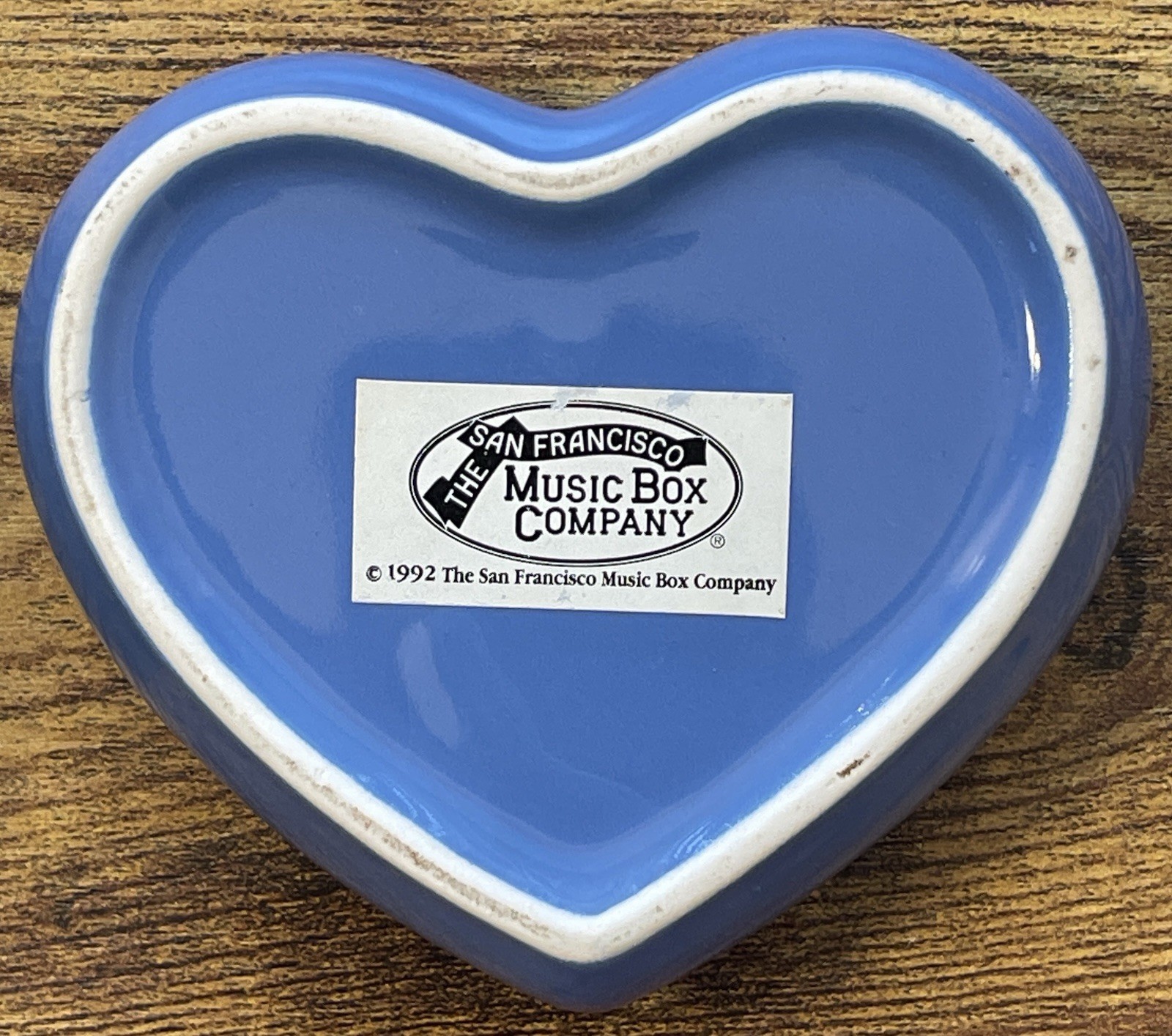 Music Box VTG San Fran Music Box Co. Porcelain Heart Floral Trinket Music Box