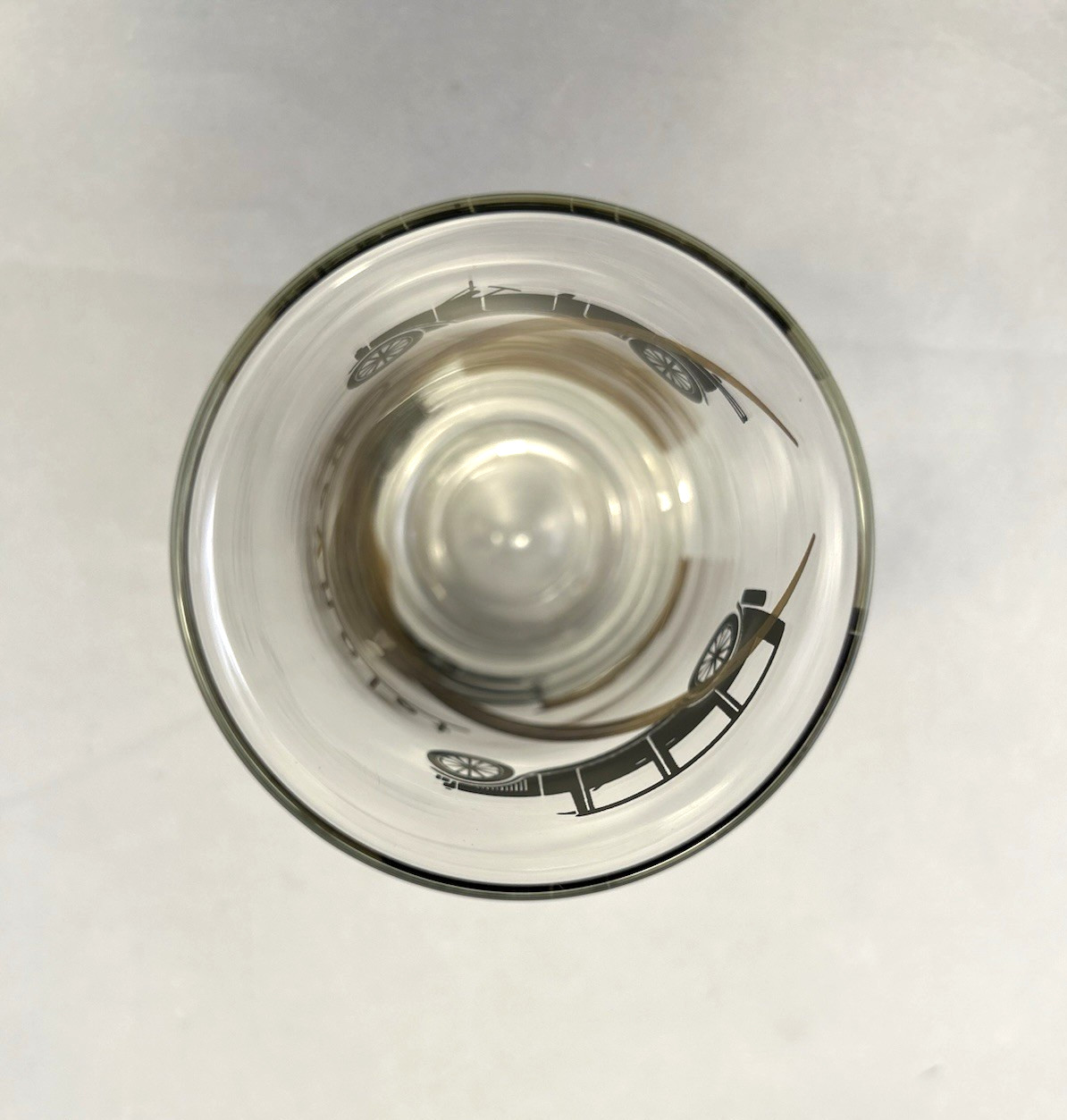 Vintage MCM Chevrolet branded barware glass tumbler 5 1/2 inch